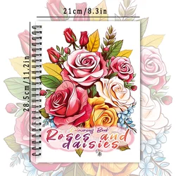 Deluxe Spiral Adult Coloring Book - 30 Premium Sheets, Thick Paper, Perfect Gift (Army green)