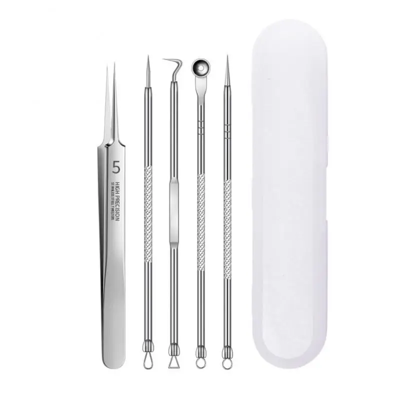 German Ultra-fine No. 5 Cell Pimples Blackhead Clip Tweezers Beauty Salon Special Scraping & Closing Artifact Acne Needle Tool