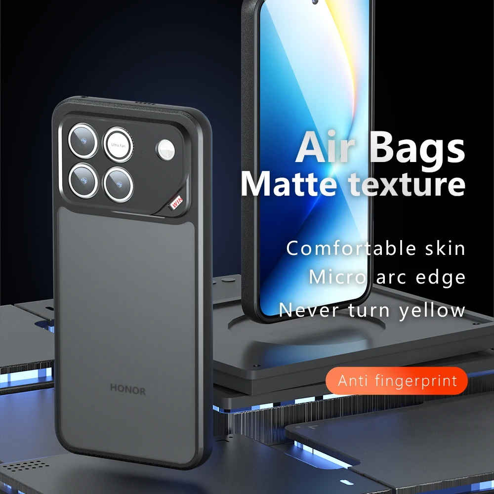 HD Clear Acrylic Anti-Shock Hard Case with Anti-Drop Airbag and Frosted TPU Protection