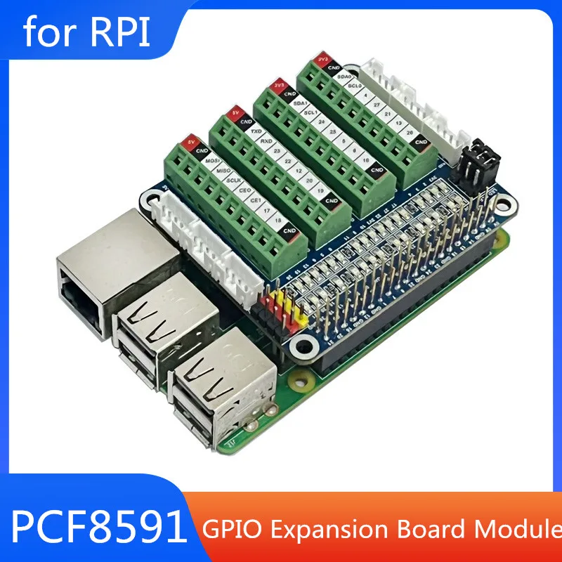 

Модуль материнской платы Raspberry Pi GPIO PCF8591, настольная Клеммная колодка, Плата датчика ADC/DCA для RPi 4B 3B CM4, тестовая Плата расширения