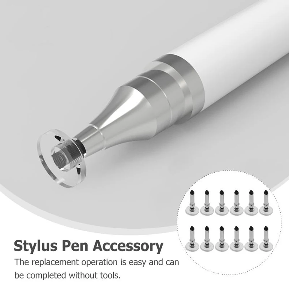 Stylus Replacement Tips Touch Screen Pen Nibs Replaceable Stylus Pen Disc Tips Compatible with Capacitive Touch Screen 12 Pieces