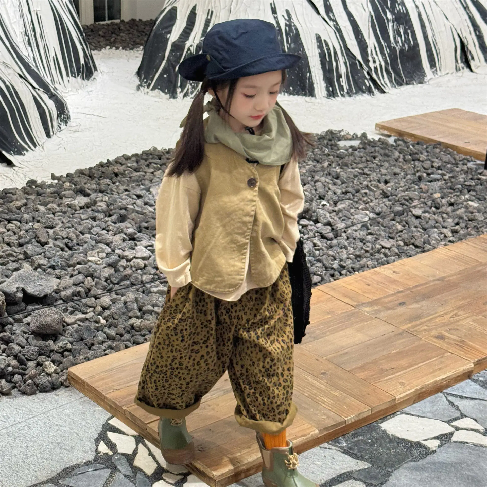 Leopard Print Corduroy Pants for Kids