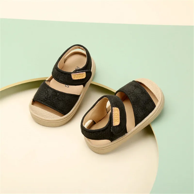 New Summer Baby Shoes For Boys Leather Closed Toe Girls Sandals Soft Sole Non-slip Fashion Toddler Kids Sandals 15-25