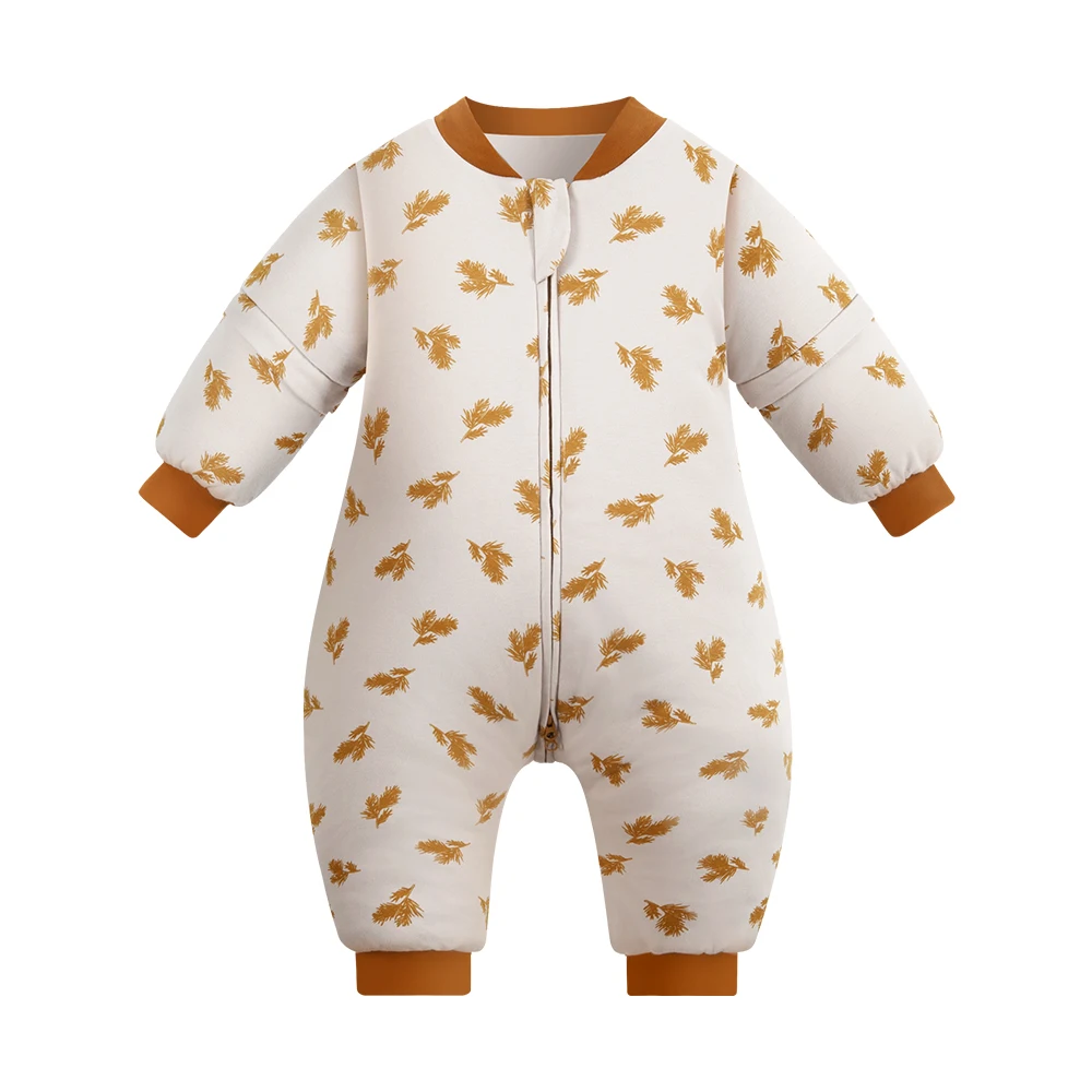 Sleeping Bag For Children 1-4 Years Neck Protection Warm Windproof 3 Zippers Design Removable Sleeves Baby Sleeping Bag 2.5Tog 5