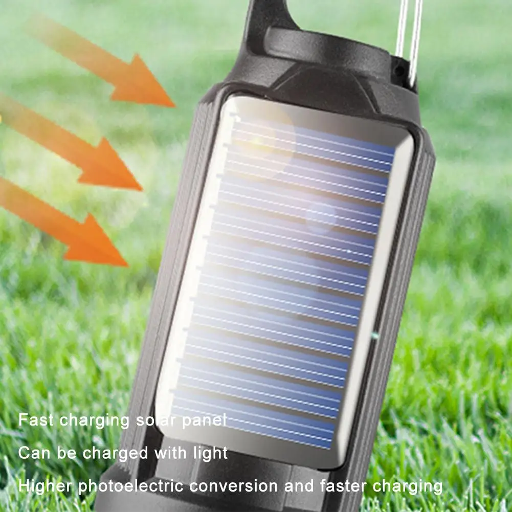 Outdoor Type C Charge /solar Power LED Lamp Bulbs High Brightness Emergency Light Hook Up Camping Fishing Portable Lantern