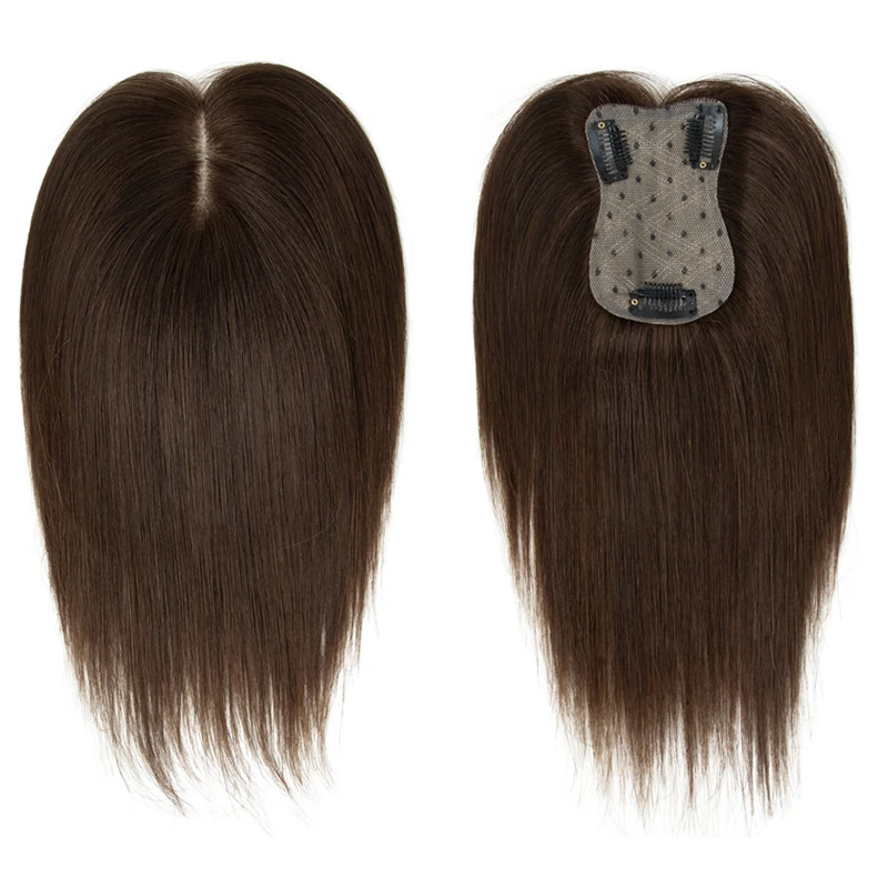 Real Human Hair Toppers for Women Daily 360° 3D Hair Pieces with Thinning Hair Upgrade Middle Part Clip in Bangs20, 25, 30, 35cm 6