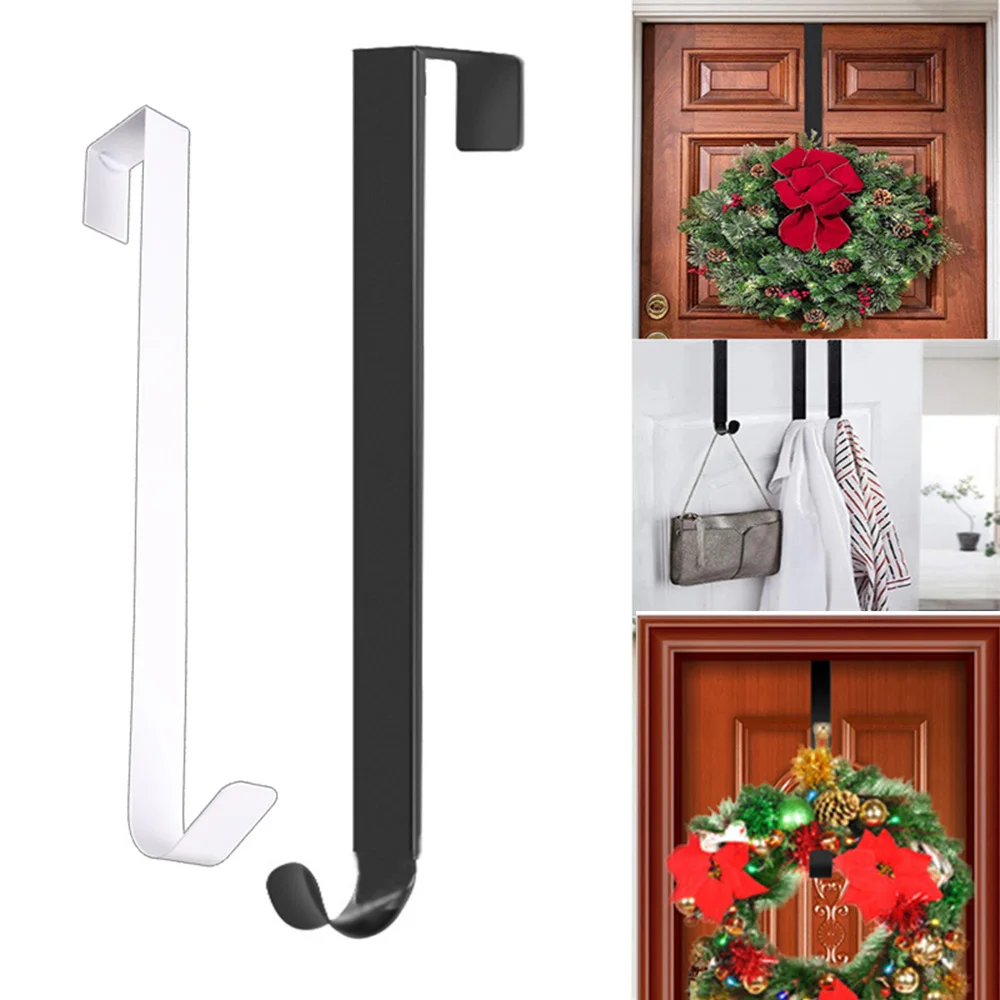 38cm Christmas Front Door Hook Nail-Free Metal Ornament Long Hook Halloween Single Decorative Garland Door Hanger
