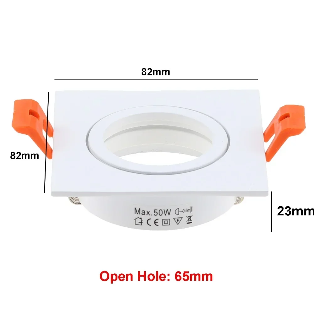 조정 가능한 알루미늄 LED 천장 스포트라이트 고정장치, 오목 다운라이트 하우징 프레임, 화이트, 브러시 실버, 블랙, GU10, MR16