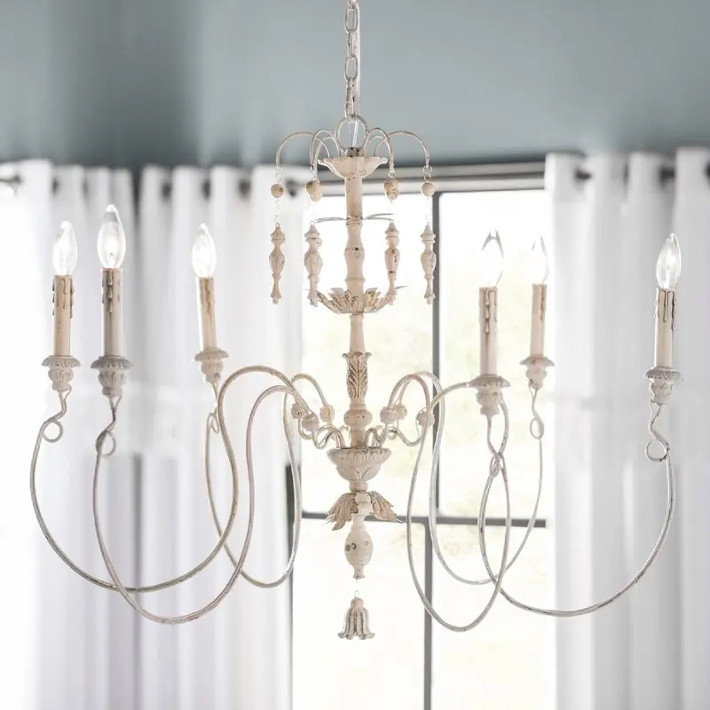 

Lower New York Park Sorrento romantic French country elegant curved aged 6/8 head chandelier living room bedroom