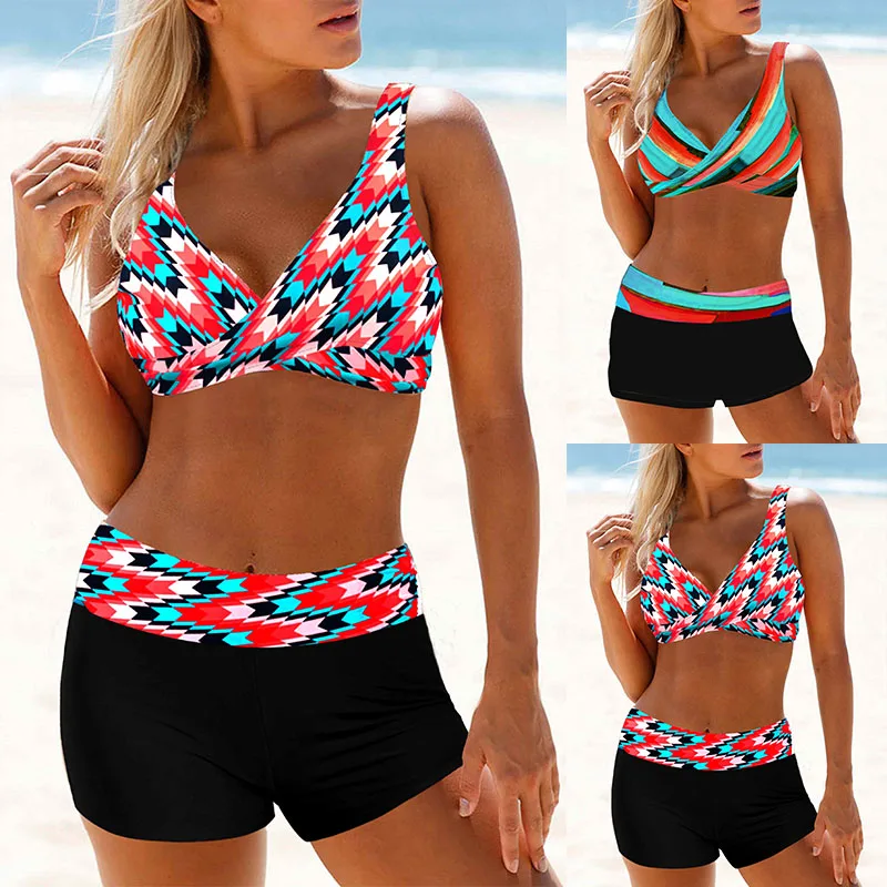 

Новинка лета 2023, женская мода, пляжный купальник, женский купальник из двух частей, женский купальник бикини с принтом