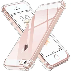 Shockproof Soft Clear Silicone Transparent Back Case - iPhone SE 2016 (Transparent)