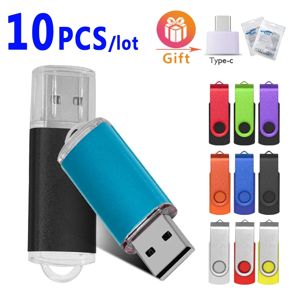 10PCS USB Flash Drive 2.0 4GB 8GB 16GB Mini Memory Stick 32GB 64GB 128GB