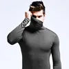  2025 new Men's High Neck Slim Fit Long Sleeve T-shirt turtleneck for men slim elastic thin pullover