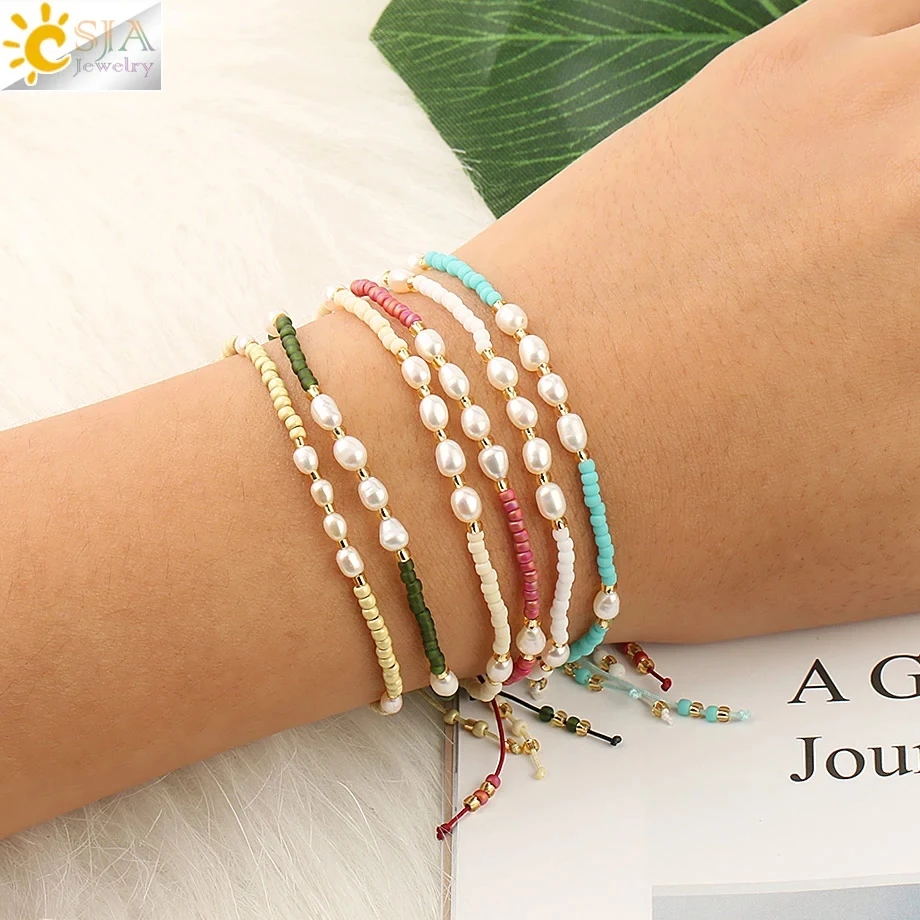 CSJA pulsera Miyuki de perlas para Pulseras a la Moda para Mujer, Pulseras de la amistad, joyería de Moda para Mujer, 2022|Pulseras de - AliExpress