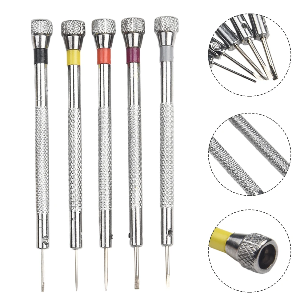 5pcs 0.8/1.0/1.2/1.4/1,6mm Präzisions schlitz schrauben dreher Brillen Uhr Schmuck Uhrmacher Reparatur werkzeuge Set Zubehör – Detail 12
