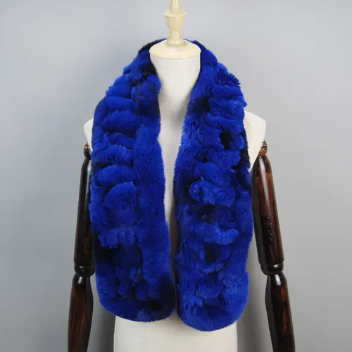 2026 New Arrivals Women Real Rex Rabbit Fur Scarf Lady Fashion Knitted Warm Soft Winter 100% Natural Real Rex Rabbit Fur Muffler - Image 20