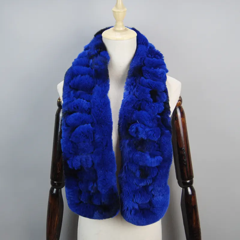 2026 New Arrivals Women Real Rex Rabbit Fur Scarf Lady Fashion Knitted Warm Soft Winter 100% Natural Real Rex Rabbit Fur Muffler - Image 20