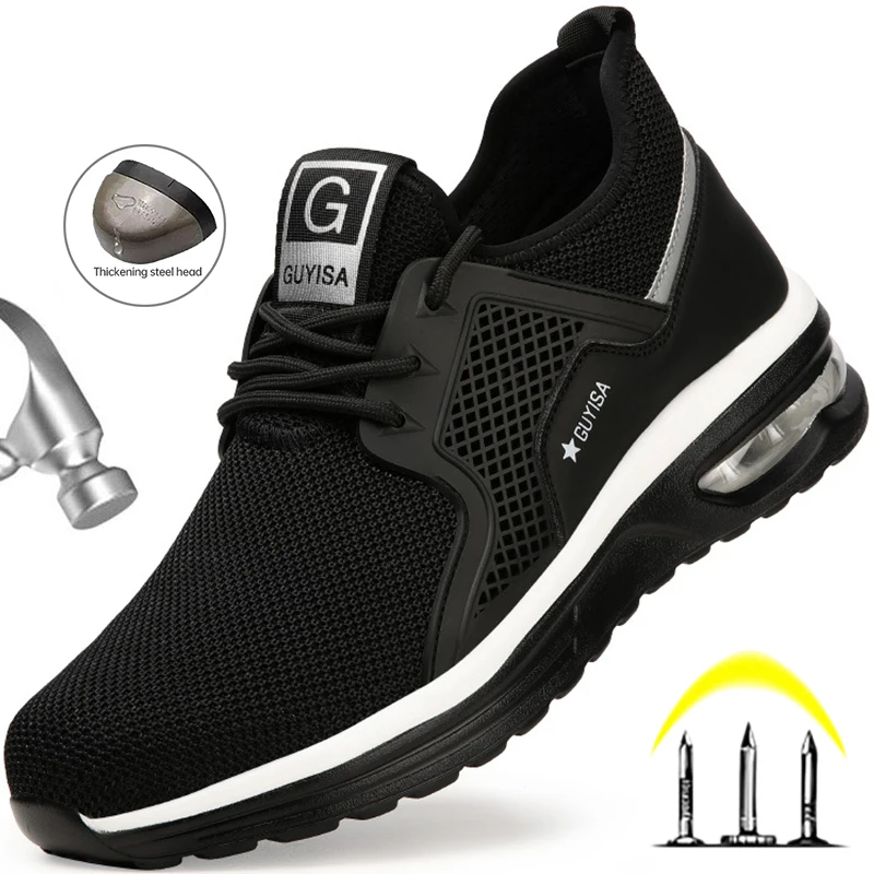 Safety shoes men shoes Safety Footwear Man Work Sneakers Puncture-Proof Work Shoes Indestructible Safety Shoes Men Boots Steel Toe