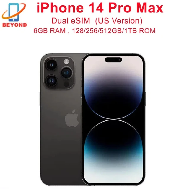 Original Apple iPhone 14 Pro Max Dual eSIM 6GB+128/256/512GB/1TB ROM 6.7" Genuine OLED Face ID NFC A16 98% New Unlocked Phone