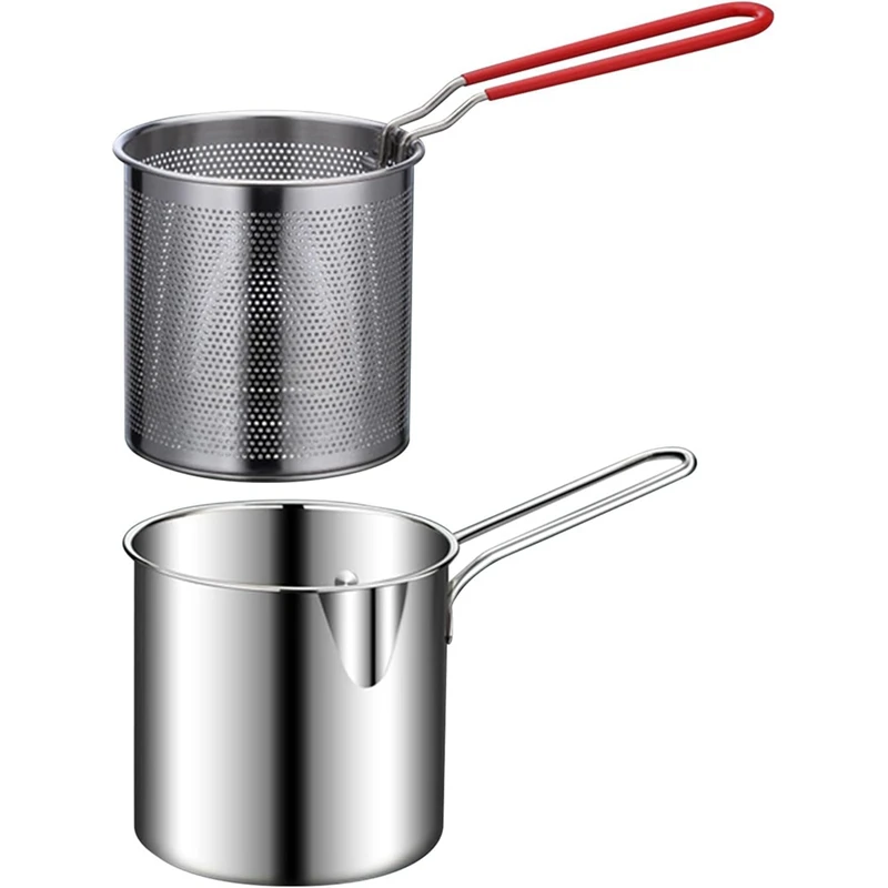 Frying Pot Deep Fryer Pot With Basket Stainless Steel Deep Fryer For Frying Fish Shrimp Chicken And Fries Deep Fryer