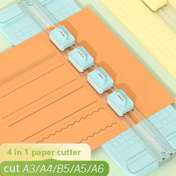 Taglierina per Carta 4 in 1 Bidirezionale, Taglierina Manuale per Ufficio, Include 4 Lame Intercambiabili, Ideale per Scuole, Uffici e Case