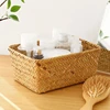 Woven Seagrass Storage Baskets Straw Rattan Basket Desk Organizer Picnic Basket Fruit Storage Box Cosmetic Storage Container 6