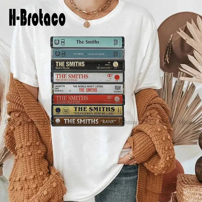 

The Smiths альбомы кассета мем подарок забавная Футболка Стиль унисекс черно-белая рубашка пользовательский подарок искусственная одежда