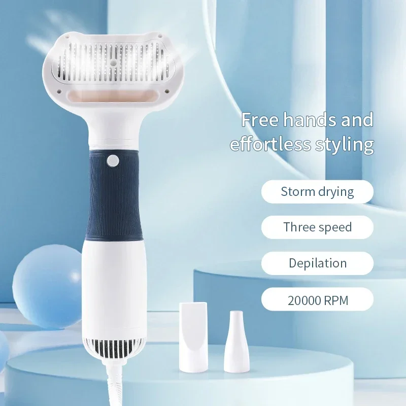 Pet Hair Dryer 3 in1 Quiet Dog Hair Dryers and Comb Brush Grooming Kitten Cat Hair Comb Puppy Fur Blower Low Noise Temprature