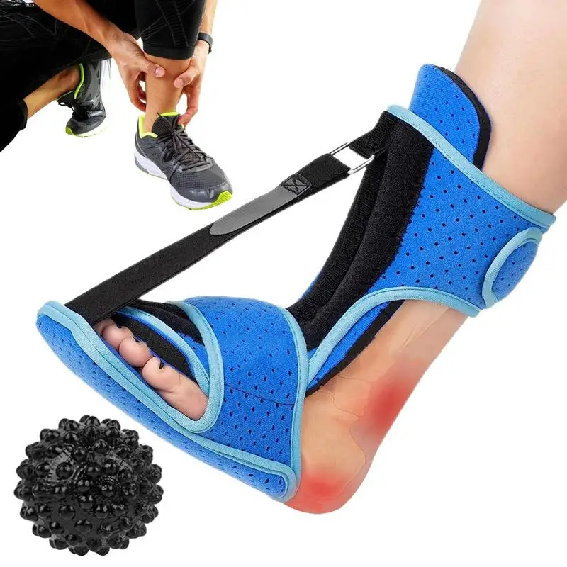

Foot Drop Support Adjustable Foot Drop Corrector Plantar Support Soft Foam Padding Foot Brace With Massage Ball Support Plate