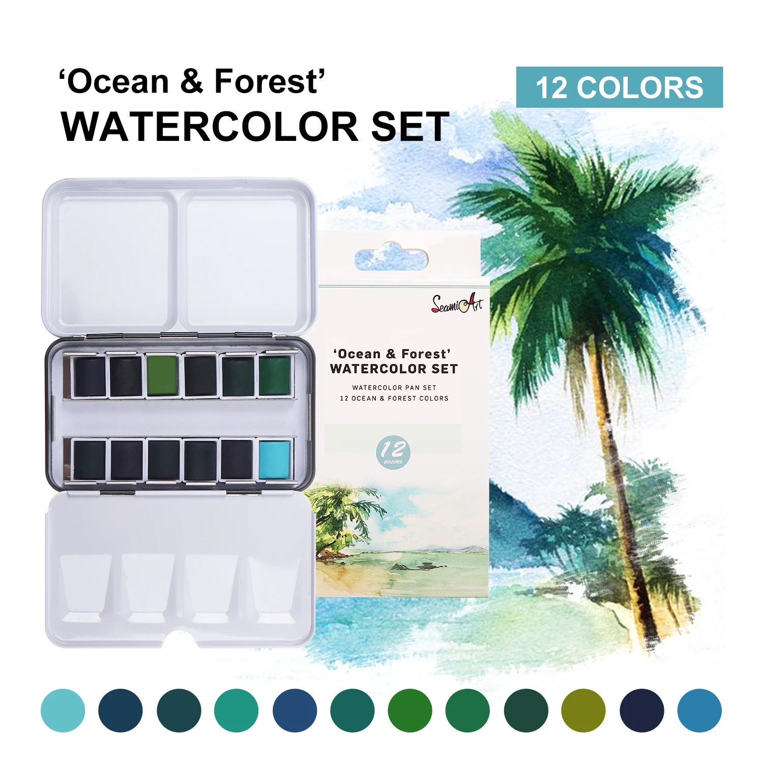 Watercolor Paint Solid Transparent Acuarelas Travel Hand Account Water Color Painting Illustration Art Supplies