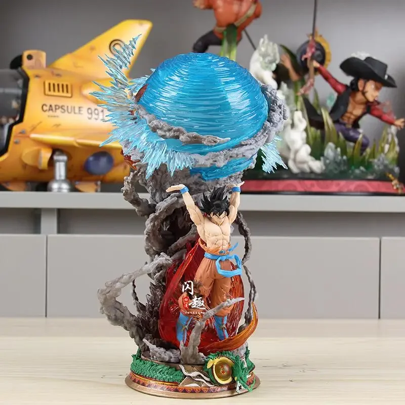 Anime Figures 25cm Son Goku Dragon Ball Super Genki Bomb Luminous Gk Figurine Pvc Statue Model Doll Collectible