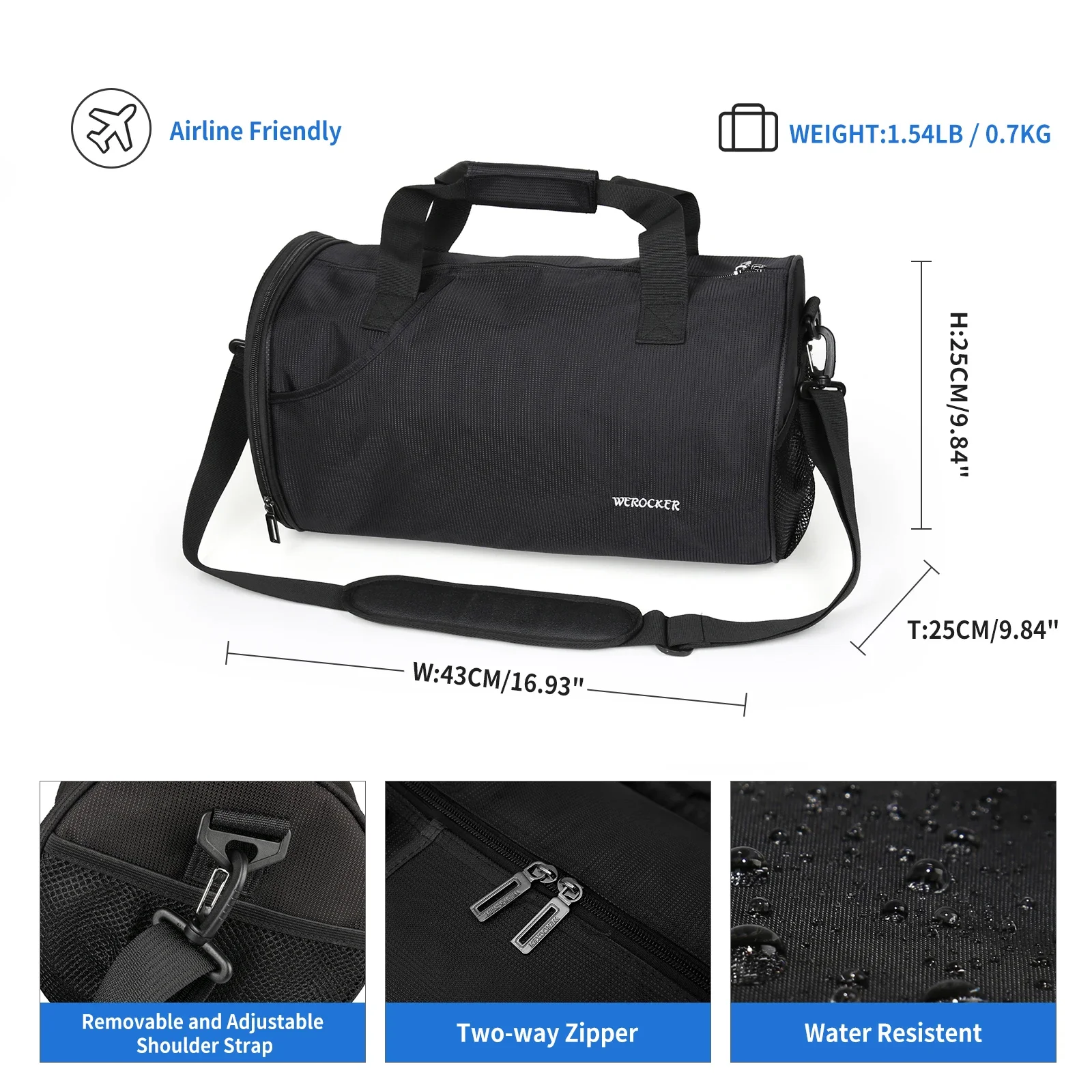 Likros Sports Gym Bag for Men Women Workout Bags Mens Gym Bag with Shoes/Basketball Compartment Lightweight Travel Duffel Bag 2