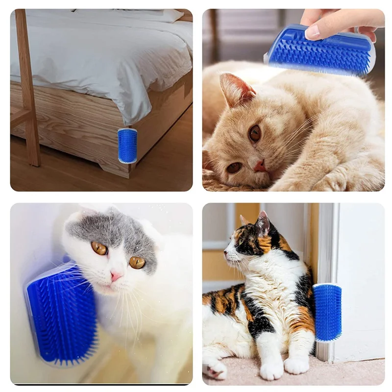 

Cat Self Groomer with Catnip Soft Cats Wall Corner Massage Anti Knot Hair Comb Cat Tickle Cat Scratching Tool Pets Accessories B