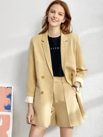 Amii minimalizm wiosna kobiet urząd Lady Blazer kobiety Vneck zbiorniki, spodnie dla kobiet spodenki damskie sprzedawane oddzielnie Blazers 12060909 2