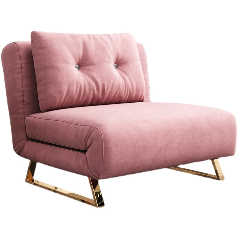 

Light Luxury Multifunctional Sofa Bed Foldable Dual-Use Small Apartment 0.9 M Single Telescopic Solid Wood Bed