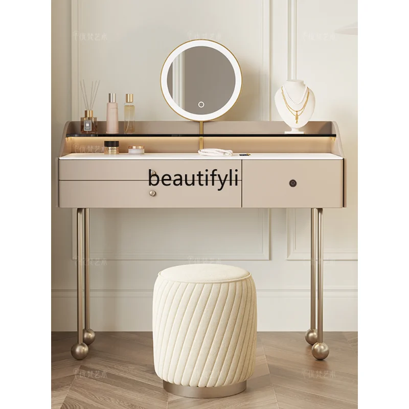 

yj Dresser Light Luxury Advanced Italian Minimalist Bedroom Modern Stone Plate Intelligence