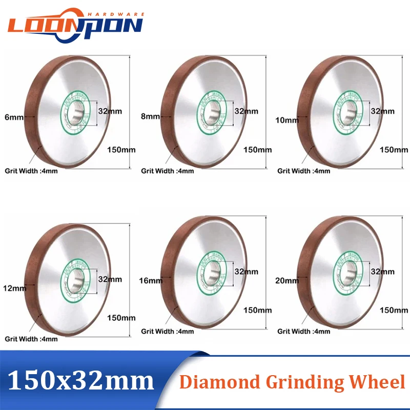 150mm parallel Diamond Grinding Wheel Grinding Circle Tungsten Steel Milling Cutter Tool Grit 80-400 thickness 6-25mm grinding disc,abrasive wheel,grinding wheel