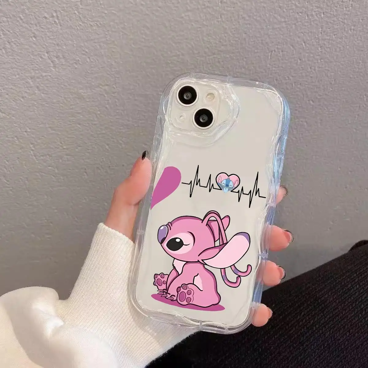 thumbnail image 1 of Funda bonita de Stitch Hello Kitty para Samsung Galaxy A34 5G A55 A35 S22 Ultra S24 S23 A54 A53 A52 A14 A13, funda Couqe suave, 1 of 5