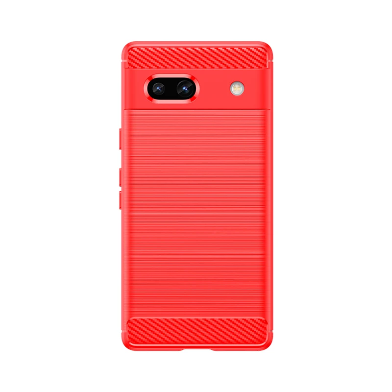 SDTEK Bumper Funda Para Google Pixel 7a + Protector Pantalla Cristal  Atardecer rojo