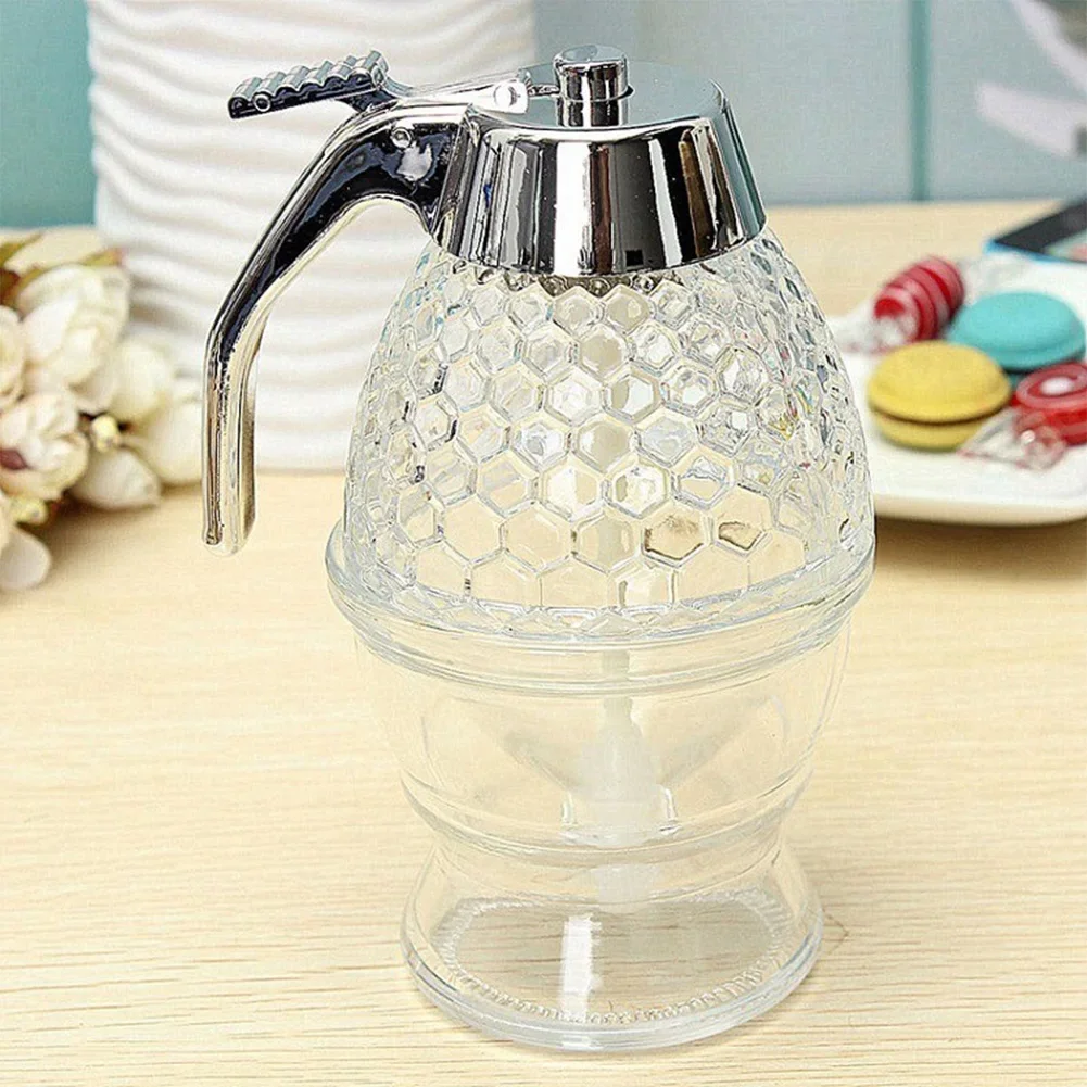 Syrup Dispenser with Stand Honey Pourer Dispenser Olive Oil Dispenser Bottle for Home Kitchen Storing Honey and Syrup
