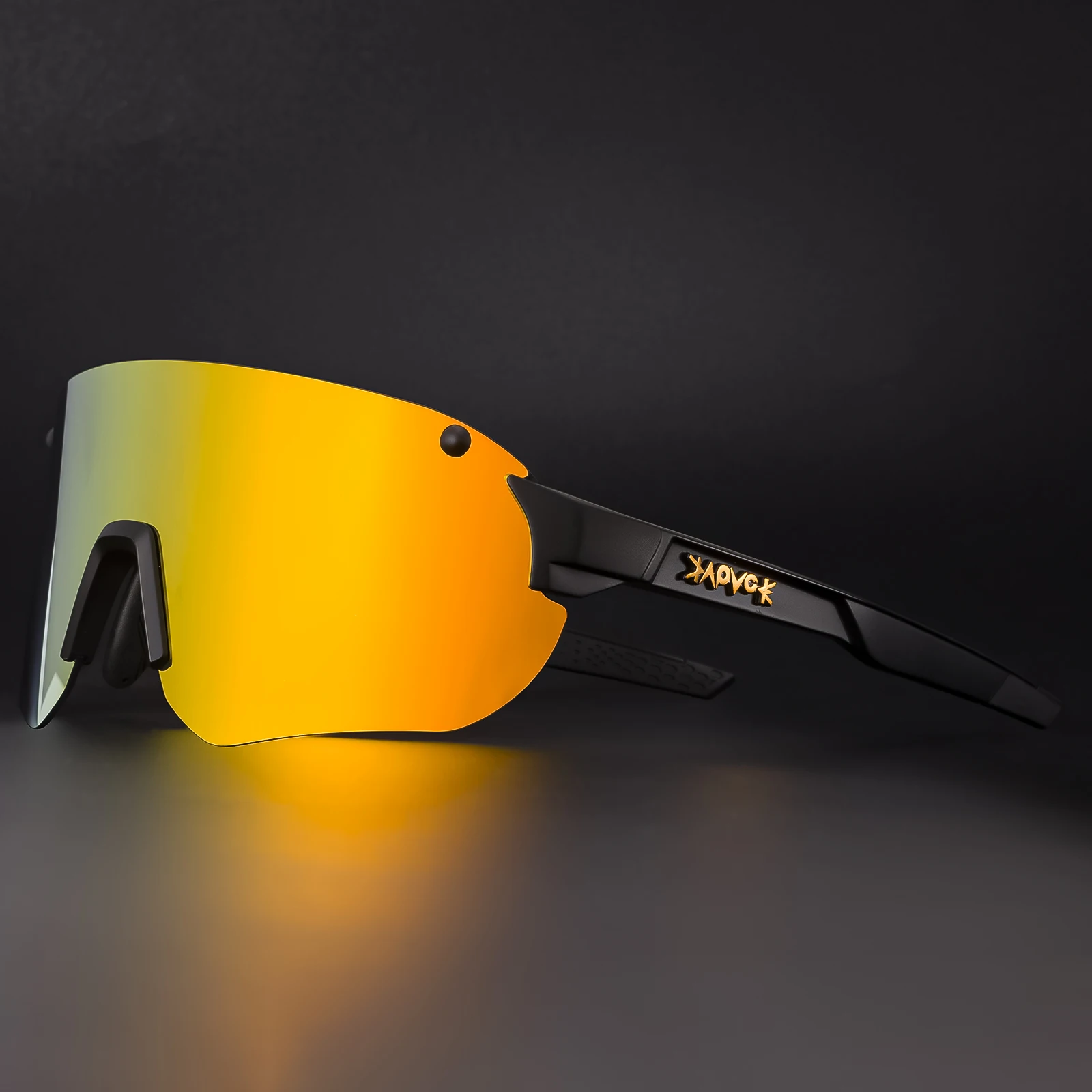 Lunettes de Cyclisme Kapvoe orange ambré main image 1