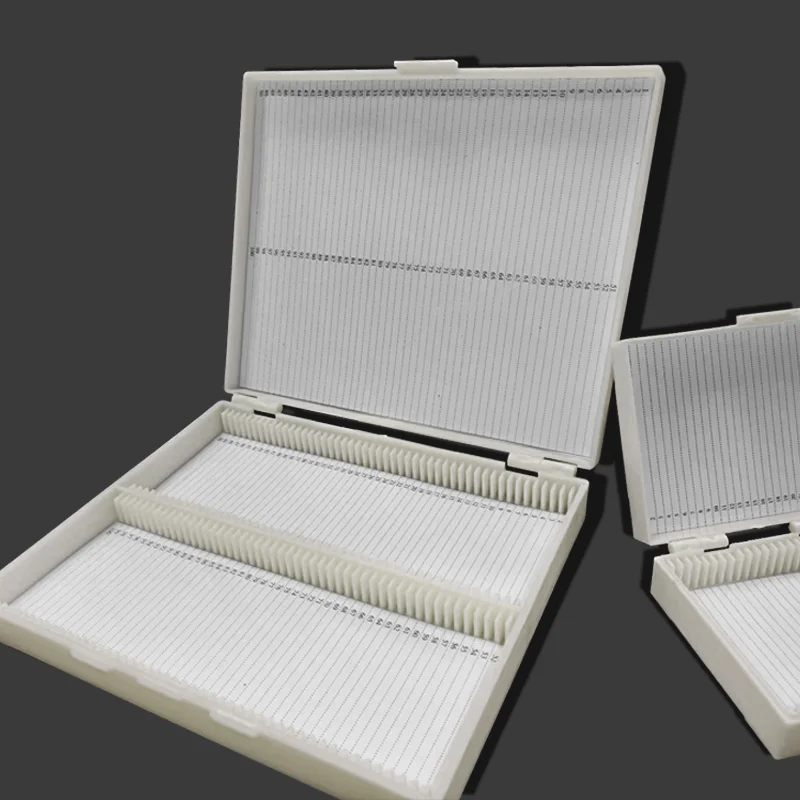 Microscope Slide Box Biological Pathology Holds Up to 100 Pcs Slides Bio Slice Box Slots Rectangular Microscope Glass Slide
