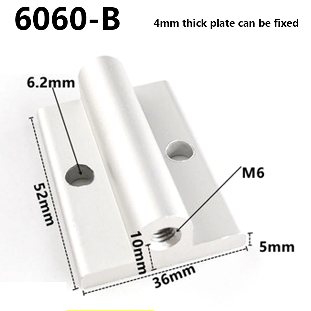 Caster Wheel Connector Plated Fixed Extruded Corner Code Panel Spacer for 3030 4040 4545 Aluminum Profile 1PC