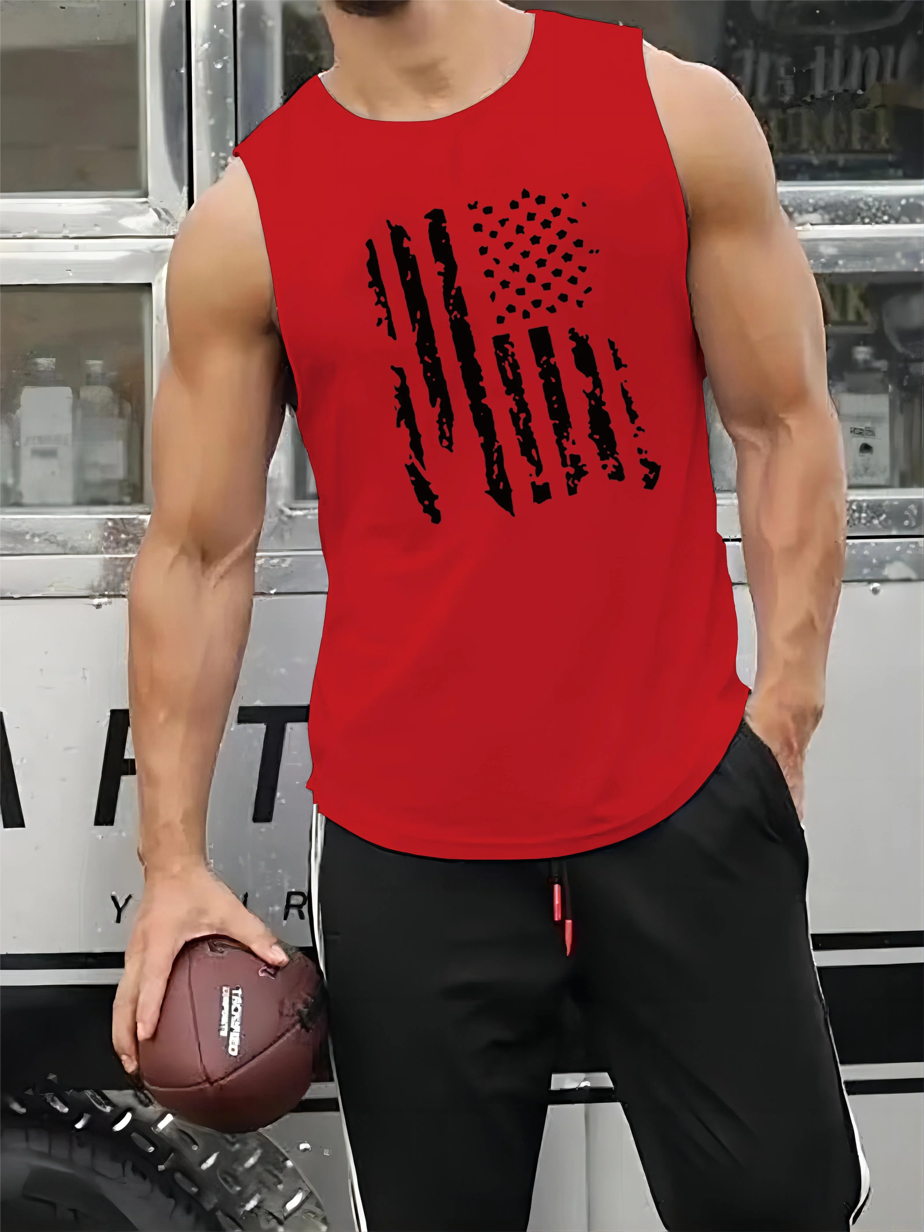 thumbnail image 1 of Ropa deportiva de gimnasio para hombre, camiseta sin mangas con estampado Y2k, camiseta de baloncesto transpirable sin mangas para exteriores, verano, secado rápido, moda, ocio, FNAF, 1 of 5