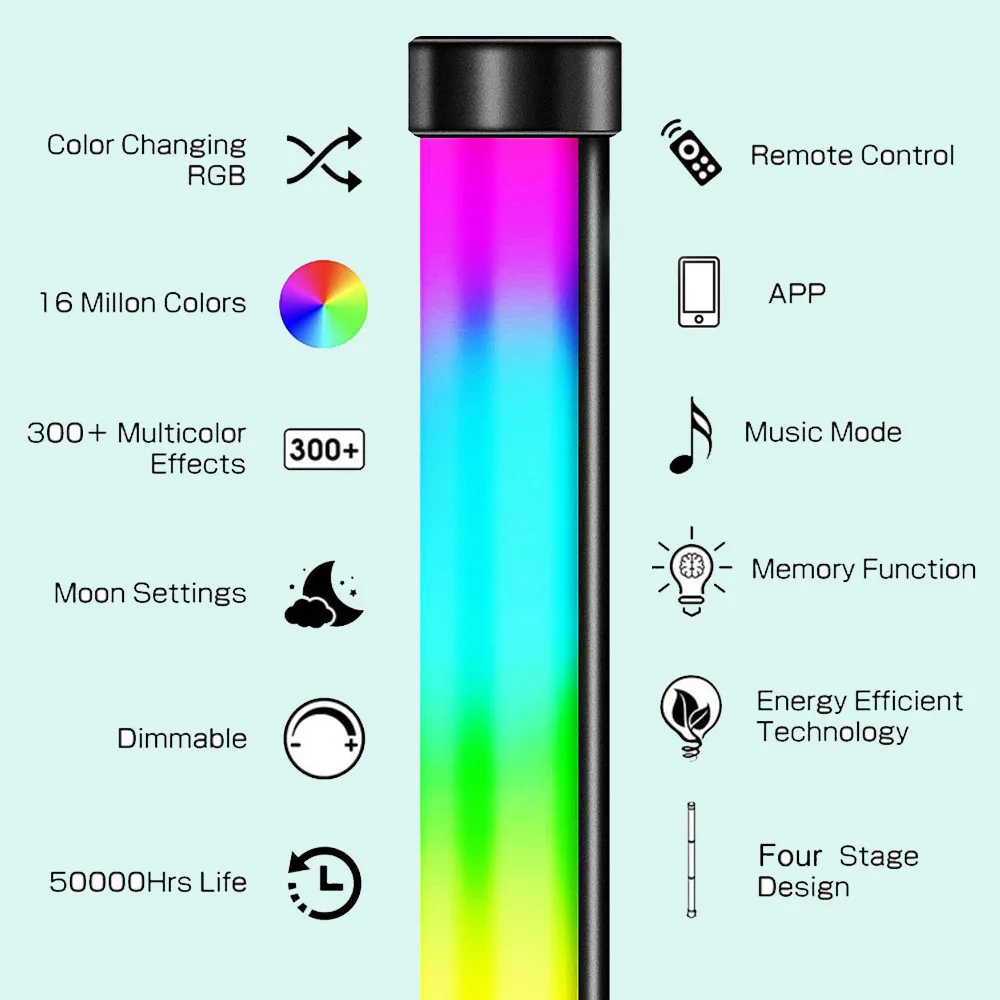 RGB LED Floor Lamp color options