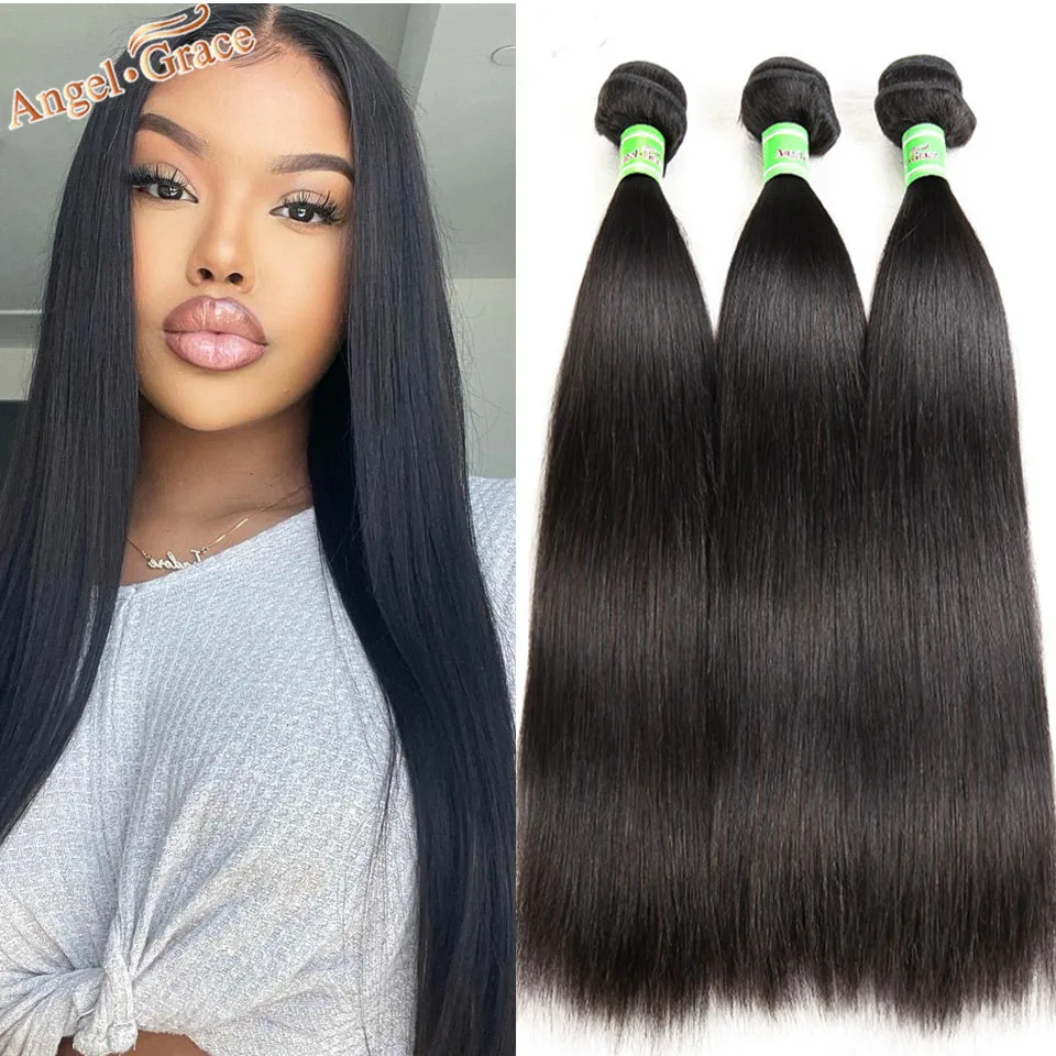 Angel Grace Hair Brazilian Straight Hair 3 Bundles 100 Human Hair
