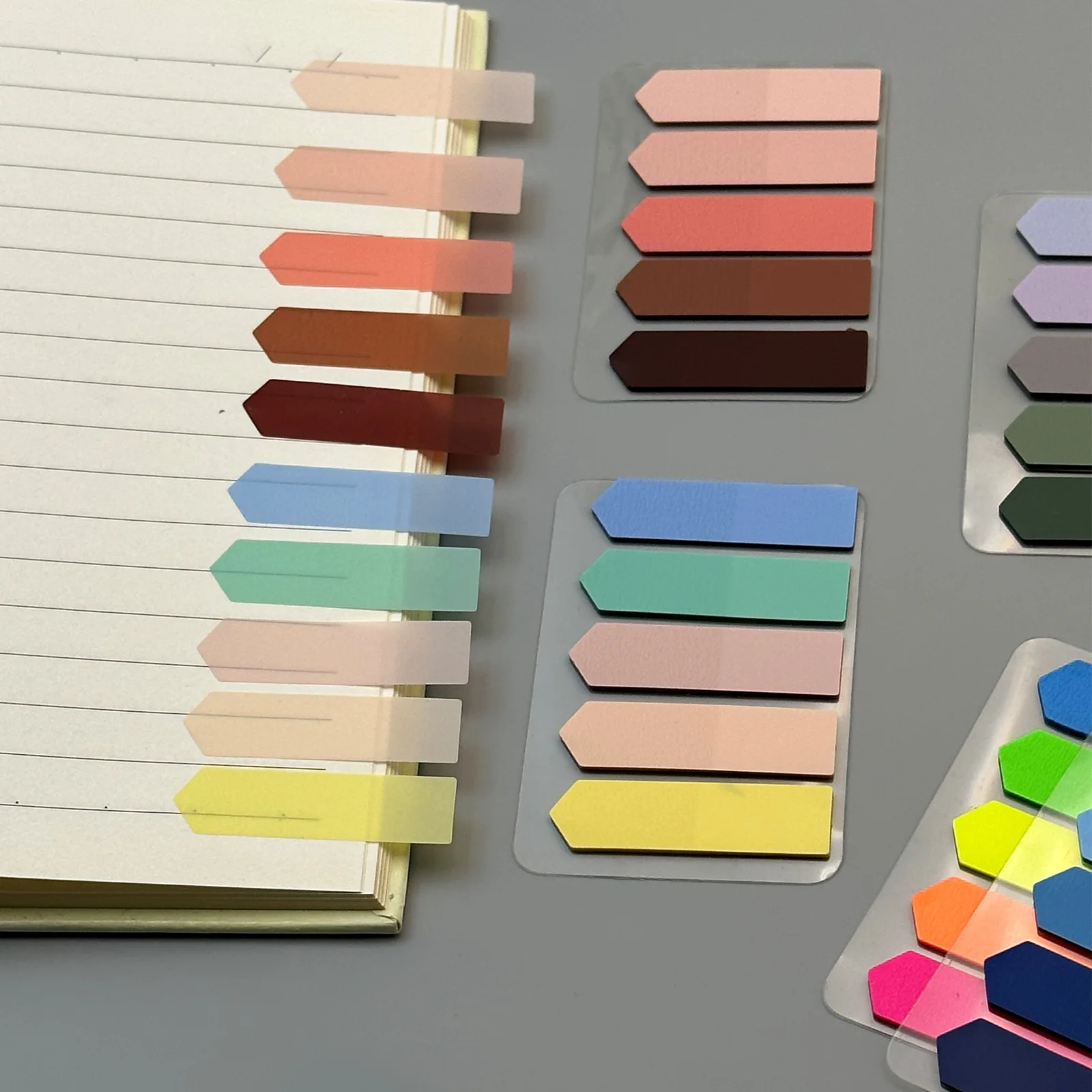 

New PET Morandi Colourful Fluorescent Index Tabs Sticky Notes Label Stickers Files classify For Page Markers Stationery Supplies