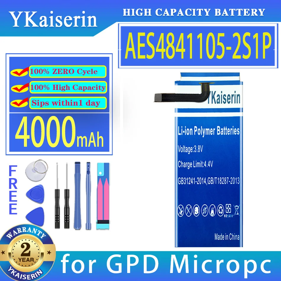 

YKaiserin 4000mAh Replacement Battery AEC4941107-2S1P AES4841105-2S1P for GPD Micropc Computer Laptop Batteries