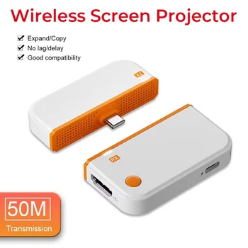 50m Type C HDMI-Compatible Wireless Video Transmitter Receiver Extender Adapter TV Stick Dongle for Laptop PC Phone TV Monitor
