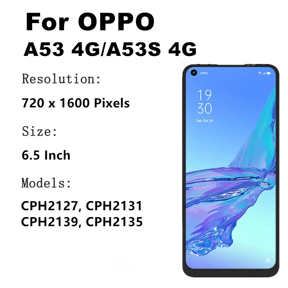 SRJTEK Écran De Remplacement Pour Oppo A53 4G Pour Oppo A53S 4G Écran